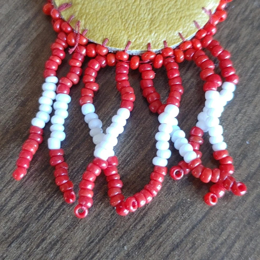 Native American Seed Bead Necklace Star Pattern Twisted C